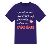 Funny Dog Hair T-Shirt. Based on My Wardrobe, My Favourite Colour is Dog Hair! Tee (Purple, L)
