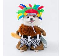Funny Dog Halloween Costume Native American Inspired Warrior Clothes Indian Style Cat Puppy Cosplay Apparel (Multi-Color, X-Large)