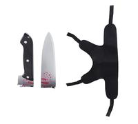 Funny Dog Halloween Costume Scary Bloody Knife Through Body Pet Cat Cosplay Outfit Horror Back Decoration Adjustable Vest for Kitten Puppy Small Medium Dog Holiday Party Accessory Dress Up Photo Props
