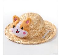 Funny Dog Hat Set - Adjustable Sombrero & Propeller Hat Made of Straw, Mexican Party Hats for Small Dogs & Puppies (Photo Shooting & Walking Dog)