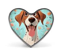 Funny Dog Heart Shape Lapel Pin Personalized Pinback Button Badges Retro Punk Button Pin Kawaii Heart Badges for Men Women Clothes Bags Hats & Gift
