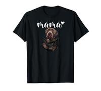 Funny Dog in Pocket Chocolate Lab Mama Brown Labrador Mom T-Shirt