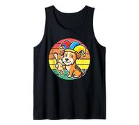 Funny Dog Jester Hat Squeaky Chicken Cartoon Puppy Tank Top