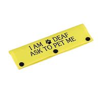Funny Dog Leash Sleeve I Am Deaf Ask to Pet Me Dog Leash Wrap Alert Hanging ID Patch Tag Use On Special Needs Dog (I Am Deaf-YE Sleeve)