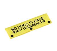 Funny Dog Leash Sleeve No Dogs Please May Overreact Dog Leash Wrap Sleeve Alert Tag Pet Birthday Gift (May Overreact-YE Sleeve)