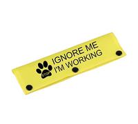 Funny Dog Leash Sleeve Working Dogs Gift Stop Ignore Me I'm Working Dog Leash Wrap With Alert Hanging ID Patch Tag(Stop Ignore Me-YE Sleeve)
