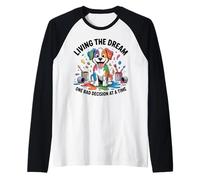 Funny Dog Living The Dream One Bad Decision at a Time Raglan Baseball Tee