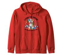 Funny Dog Living the Dream One Bad Decision at a Time Zip Hoodie