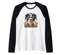 Funny Dog Lover Cute Playful Puppy Retro Design Raglan Baseball Tee