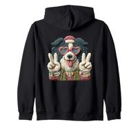 Funny Dog Lover Cute Playful Puppy Retro Design Zip Hoodie