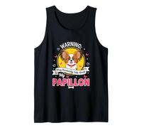 Funny Dog Lover Design Warning May Talk About My Papillon Tank Top