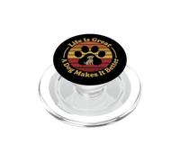 Funny Dog Lover Life Is Great Retro Sunset PopSockets PopGrip for MagSafe