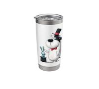 Funny Dog Magician Pulling Rabbit from Hat Stainless Steel Insulated Tumbler