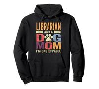 Funny Dog Mama Shirt Librarian And A Dog Mom Pet Lover Puppy Pullover Hoodie