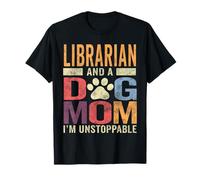 Funny Dog Mama Shirt Librarian And A Dog Mom Pet Lover Puppy T-Shirt
