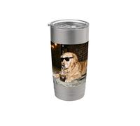 Funny Dog Meme Golden Retriever Drinking Iced Coffee Stainless Steel Insulated Tumbler