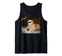 Funny Dog Meme Golden Retriever Drinking Iced Coffee Tank Top