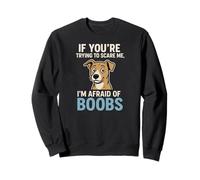 Funny Dog Meme I'm Afraid of Boobs Scare Me Sweatshirt
