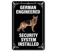 Funny Dog Metal Sign German Engineered Security System Installed Creative Tin Sign Metal Retro Wall Decor For Home Kitchen Bar Pub Cafe Farm Garden Garage Decor Retro Metal Tin Sign 8X12 Inches