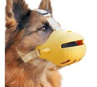 Funny Dog Muzzles, Silicone Breathable Dog Muzzles, Portable Soft Pet Muzzles, Yellow Mouth for Hiking, Nail Trimming, Training