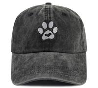 Funny Dog Paw Hat for Men Women, Adjustable Cotton Embroidered Dog Lovers Baseball Cap, Black, One size