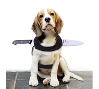 Funny Dog Pet Costume with Realistic Knife Hammer Cute Puppy Dog Cat Novelty Adjustable Cosplay Outfit for Halloween Fancy Party Cool Spooky Pet Pranks Costume Photo Prop(Size, Large)