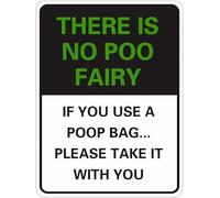 Funny Dog Poop Sign, Pick Up Poop Sign, There Is No Poo Fairy, Dog Poop Law Sign, No Dog Poop Yard Sign With Stake 12x15cm Sturdy Aluminum Sign Rust Free Easy Install