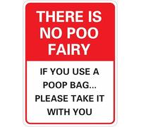 Funny Dog Poop Sign, Pick Up Poop Sign, There Is No Poo Fairy, Dog Poop Law Sign, No Dog Poop Yard Sign With Stake 18x22cm Sturdy Aluminum Sign Rust Free Easy Install
