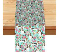 Funny Dog Print Decorative Table Runner For Long Kitchen Dinner Table, Seasonal Party Home Decor 183cm