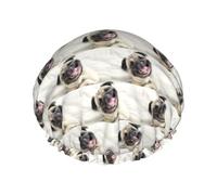 funny dog Print Shower Caps Elastic Reusable Waterproof Bath Caps Double Layer Hair Cap for Women Men