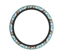 Funny Dog Print Steering Wheel Cover Non-Slip All Seasons Protection Comfortable Cars Accessory