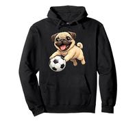 Funny Dog Pug With A Soccer Ball Pullover Hoodie