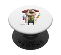 Funny Dog Scientist Lab Experiment PopSockets Adhesive PopGrip