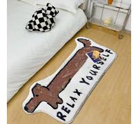 Funny Dog Shaped Kids Rugs with Hot Dog Design Rugs Mat for Boys' Bedroom, Soft Cozy Shaggy Dogs Carpet - Plush Animal Rugs (Relax Dog,16''x48'')