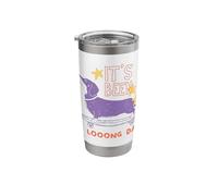 Funny Dog Skateboarding Dachshund It's Been A LOOONG Day Stainless Steel Insulated Tumbler