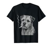 Funny Dog Smoking Border Terrier Value Graphic T-Shirt