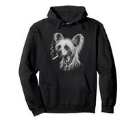 Funny Dog Smoking Chinese Crested Pullover Hoodie