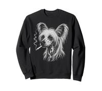Funny Dog Smoking Chinese Crested Sweatshirt