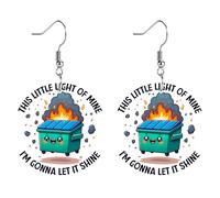 Funny Dog Sunflower Paw Print Earrings for Women - Unique & Quirky Funky Acrylic Dangle Earrings, Cute & Silly Novelty Design, Wacky & Crazy Earrings for Fun Lovers, One Size, Acrylic, No Gemstone