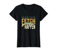 Funny Dog Walker Making Fetch Happen Value Graphic T-Shirt, Women, Black, S
