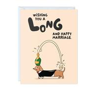 Funny Dog Wedding & Engagement Card - Punny Greeting Card, Blank Inside, Congratulations, Cute & Perfect for Bride, Groom, Bridesmaid, Bachelorette, Couple, Husband, Wife, Him, Her (Long Marriage)