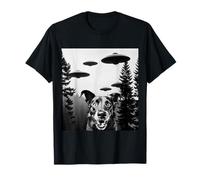 Funny Dog with Alien UFO Spaceship. Funny Dog Lovers T-Shirt