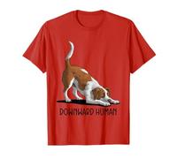 Funny Dog Yoga - Downward Human for Men and Women T-Shirt