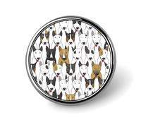 Funny Dogs Bull Terrier Button Pin Personalized Metal Lapel Pins Badges Classic Round Brooch Pin Novelty Unique Enamel Pins Cute Funny Pinback Button Badge for Jackets Backpacks Bags Coat