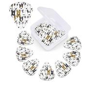Funny Dogs Bull Terrier Print Guitar Pick 12 Pack With Guitar Pick Case Guitar Plectrums Pick 0.46mm 0.96mm 0.71mm Guitar Accessories For Bass Electric Acoustic Guitars Ukulele