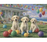 Funny Dogs Jigsaw Puzzle 1000 Piece for Adult Labrador Retrievers And Holiday Balls Jigsaw Puzzle 1000 PCS Funny Dog Puppy Wooden Puzzles Fun and Challenging Family Game