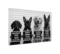 Funny Dogs Lineup Canvas Wall Art Prints Posters - Framed Modern Decor for Living Room, Bedroom, Hallway, Office Large (30 x 20 cm - 12" x 8" inch)