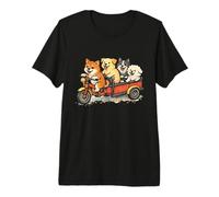 Funny Dogs Riding Bike Premium T-Shirt