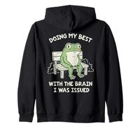 Funny Doing My Best With The Brain I Was Issued Gen Z Meme Zip Hoodie
