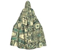 Funny Dollar Money print Cloak with Hood for Men Women, Hooded Cape Cloak Unisex Halloween Witch Vampire Costume